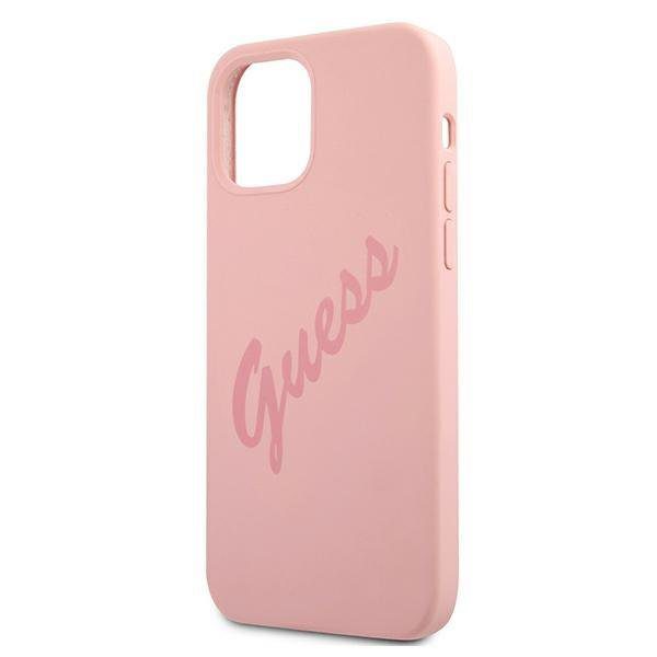 Guess GUHCP12SLSVSGP Silicone Vintage Pink iPhone 12 Mini Tok