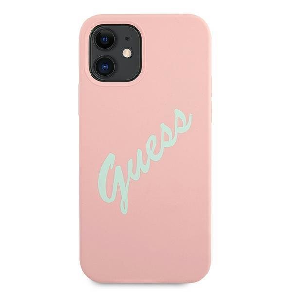 Guess GUHCP12SLSVSGP Silicone Vintage Pink/Mint iPhone 12 Mini Tok