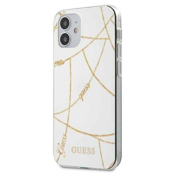Guess GUHCP12SPCUCHWH Gold Chain Collection White iPhone 12 Mini Tok