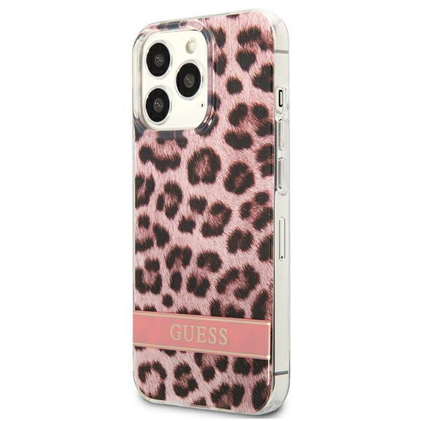 Guess GUHCP13LHSLEOP Pink Leopard iPhone 13 Pro Tok