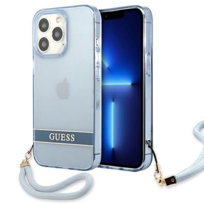 Guess GUHCP13LHTSGSB Blue Translucent Stap iPhone 13 Pro Tok