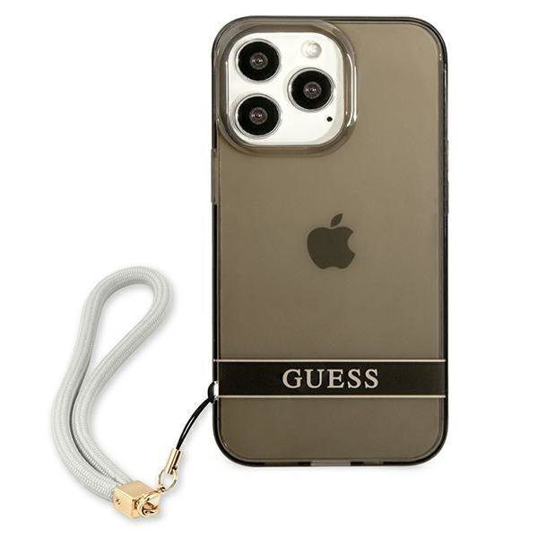 Guess GUHCP13LHTSGSK Black Translucent Stap iPhone 13 Pro Tok