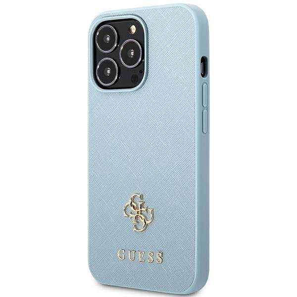 Guess GUHCP13LPS4MB Blue Saffiano 4G Small Metal Logo iPhone 13 Pro Tok