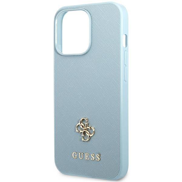 Guess GUHCP13LPS4MB Blue Saffiano 4G Small Metal Logo iPhone 13 Pro Tok