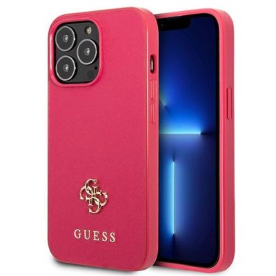 Guess GUHCP13LPS4MF Pink Saffiano 4G Small Metal Logo iPhone 13 Pro Tok