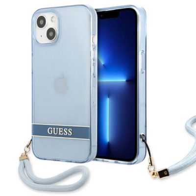 Guess GUHCP13MHTSGSB Blue Translucent Stap iPhone 13 Tok