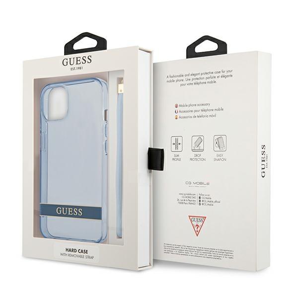Guess GUHCP13MHTSGSB Blue Translucent Stap iPhone 13 Tok