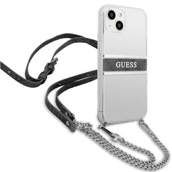 Guess GUHCP13MKC4GBSI Transparent 4G Grey Strap Silver Chain iPhone 13 Tok