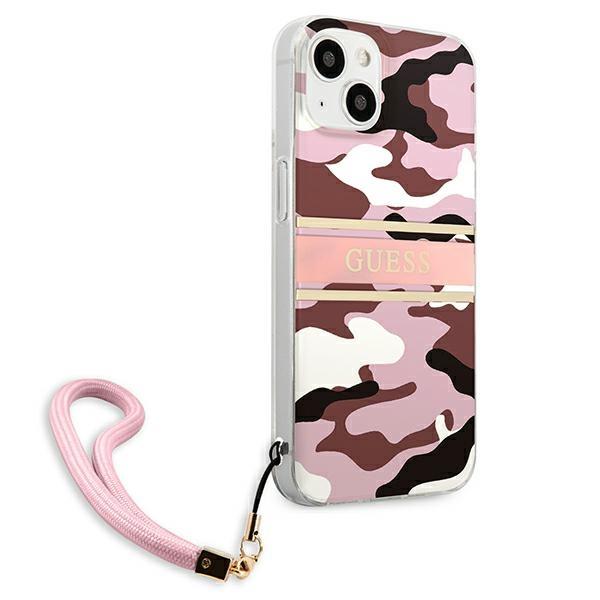 Guess GUHCP13MKCABPI Pink Camo Strap Collection iPhone 13 Tok