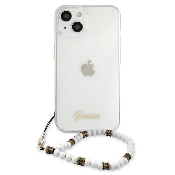 Guess GUHCP13MKPSWH Transparent White Pearl iPhone 13 Tok