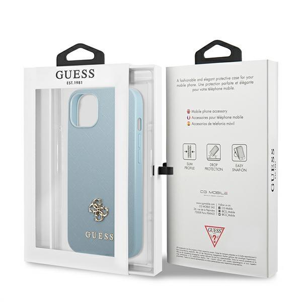 Guess GUHCP13MPS4MB Blue Saffiano 4G Small Metal Logo iPhone 13 Tok