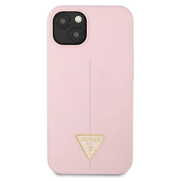 Guess GUHCP13MSLTGU Purple Silicone Triangle iPhone 13 Tok