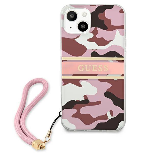 Guess GUHCP13SKCABPI Pink Camo Strap Collection iPhone 13 Mini Tok