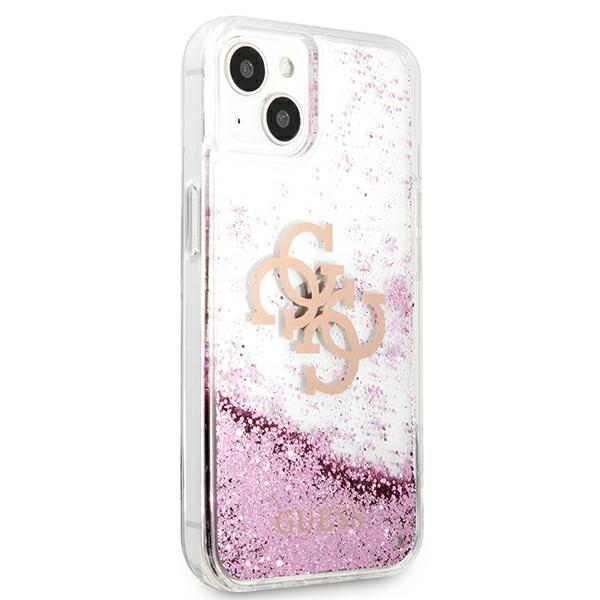 Guess GUHCP13SLG4GPI Pink 4G Big Liquid Glitter iPhone 13 Mini Tok