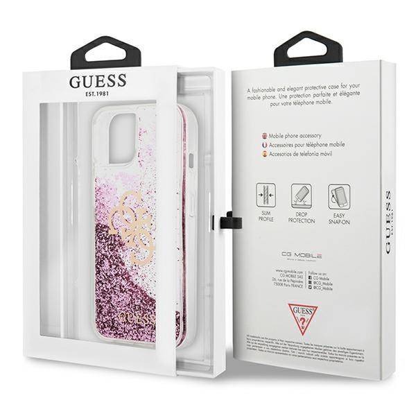 Guess GUHCP13SLG4GPI Pink 4G Big Liquid Glitter iPhone 13 Mini Tok