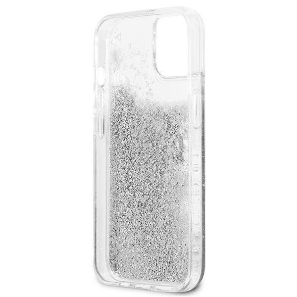 Guess GUHCP13SLG4GSI Silver 4G Big Liquid Glitter iPhone 13 Mini Tok