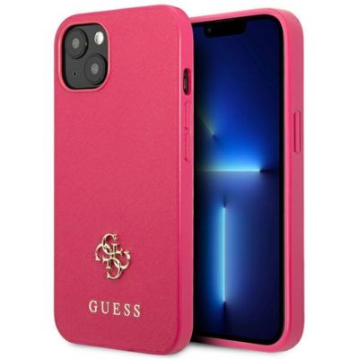 Guess GUHCP13SPS4MF Pink Saffiano 4G Small Metal Logo iPhone 13 Mini Tok