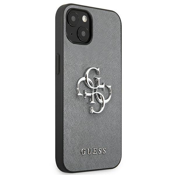 Guess GUHCP13SSA4GSGR Grey Saffiano 4G Metal Logo iPhone 13 Mini Tok