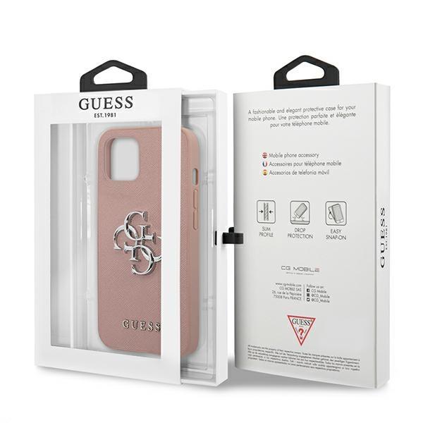 Guess GUHCP13SSA4GSPI Pink Saffiano 4G Metal Logo iPhone 13 Mini Tok