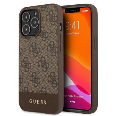 Guess GUHCP13XG4GLBR Brown 4G Stripe Collection iPhone 13 Pro Max Tok