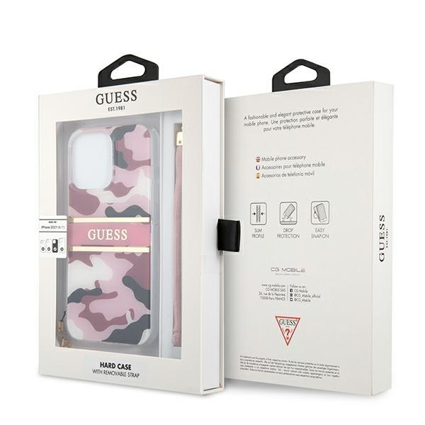 Guess GUHCP13XKCABPI Pink Camo Strap Collection iPhone 13 Pro Max Tok
