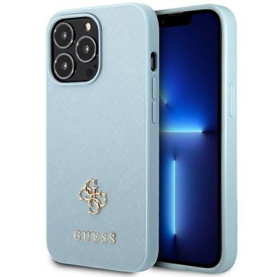 Guess GUHCP13XPS4MB Blue Saffiano 4G Small Metal Logo iPhone 13 Pro Max Tok