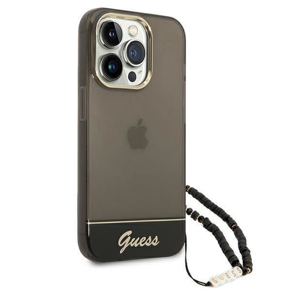Guess GUHCP14LHGCOHK Black Translucent Pearl Strap iPhone 14 Pro Tok
