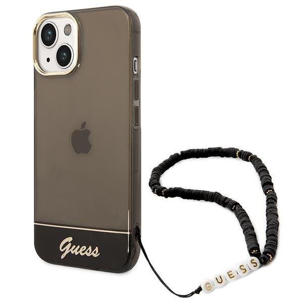 Guess GUHCP14MHGCOHK Black Translucent Pearl Strap iPhone 14 Plus Tok