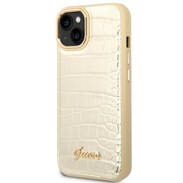 Guess GUHCP14MHGCRHD Gold Croco Collection iPhone 14 Plus Tok
