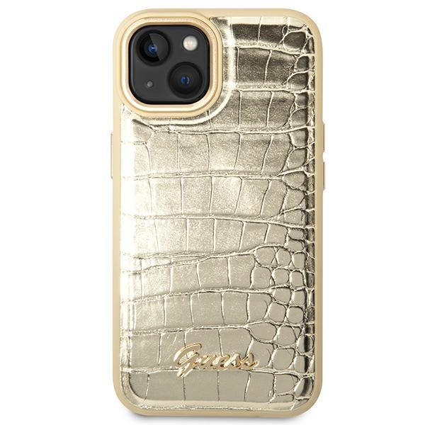 Guess GUHCP14MHGCRHD Gold Croco Collection iPhone 14 Plus Tok