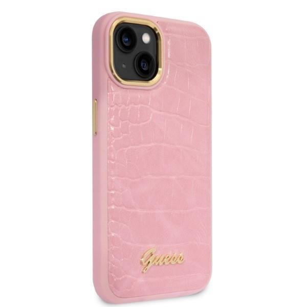 Guess GUHCP14MHGCRHP Pink Croco Collection iPhone 14 Plus Tok