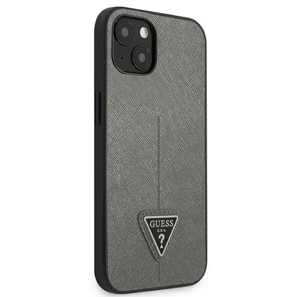 Guess GUHCP14MPSATLG Silver SaffianoTriangle Logo iPhone 14 Plus Tok