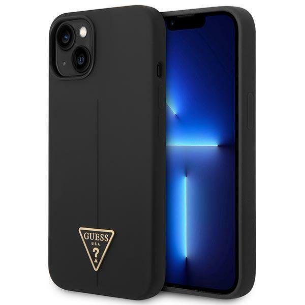 Guess GUHCP14MSLTGK Black Silicone Triangle iPhone 14 Plus Tok