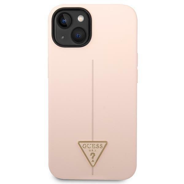 Guess GUHCP14MSLTGP Pink Silicone Triangle iPhone 14 Plus Tok