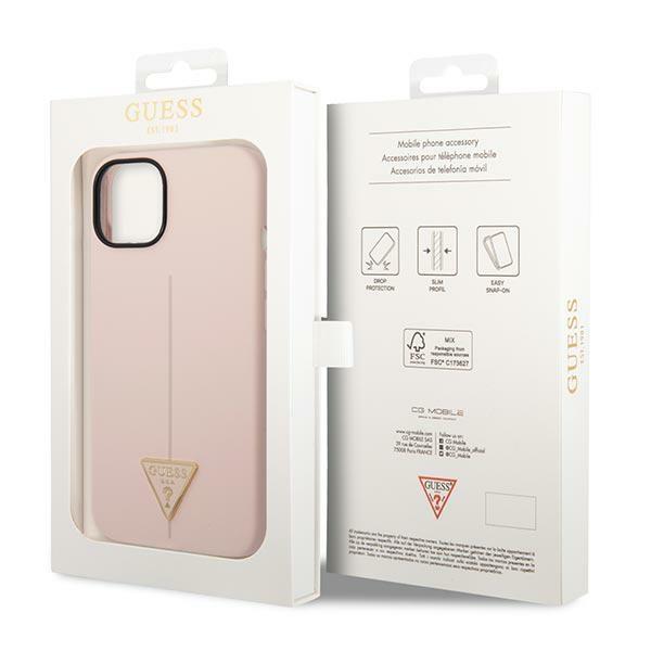 Guess GUHCP14MSLTGP Pink Silicone Triangle iPhone 14 Plus Tok
