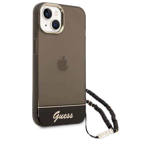Guess GUHCP14SHGCOHK Black Translucent Pearl Strap iPhone 14 Tok