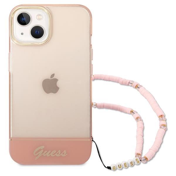 Guess GUHCP14SHGCOHP Pink Translucent Pearl Strap iPhone 14 Tok