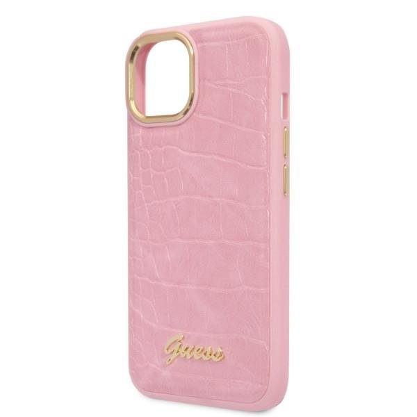 Guess GUHCP14SHGCRHP Pink Croco Collection iPhone 14 Tok
