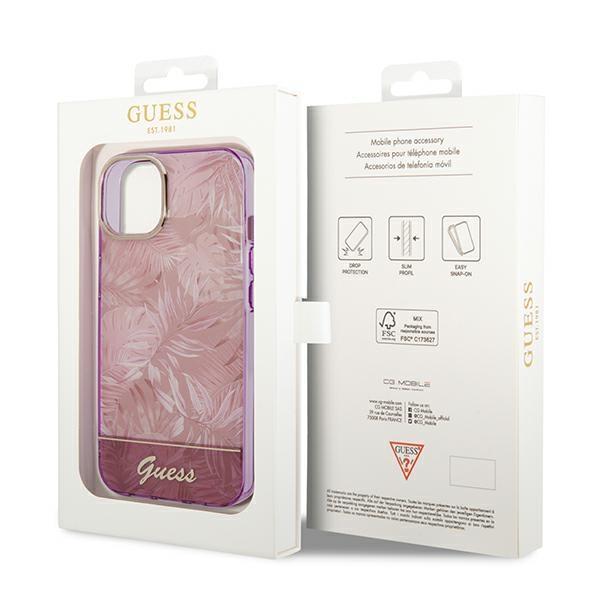 Guess GUHCP14SHGJGHP Pink Jungle Collection iPhone 14 Tok