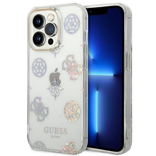 Guess GUHCP14XHTPPTH Transparent Peony Glitter iPhone 14 Pro Max Tok