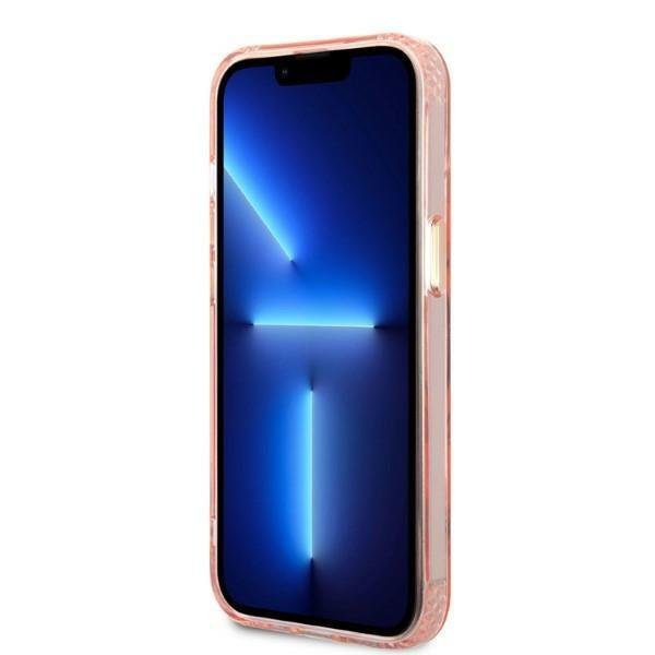 Guess GUHMP13MHTCMP Pink Gold Outline Translucent MagSafe iPhone 13 Tok