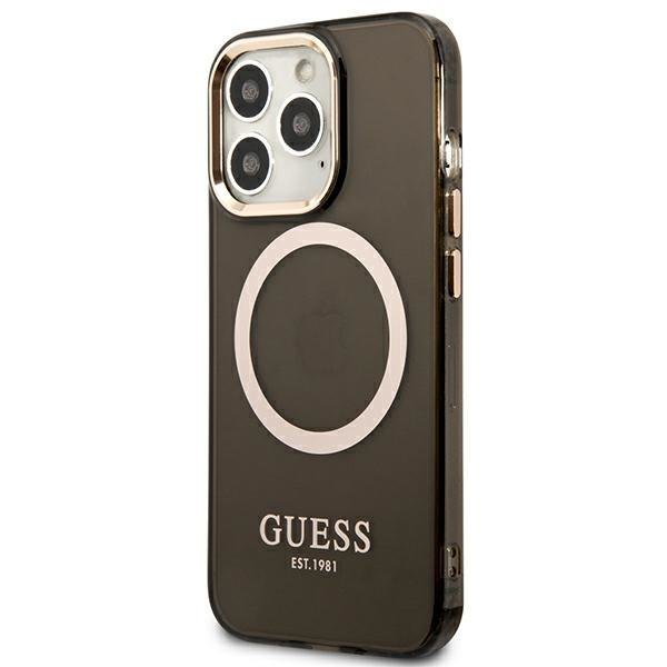 Guess GUHMP13XHTCMK Black Gold Outline Translucent MagSafe iPhone 13 Pro Max Tok