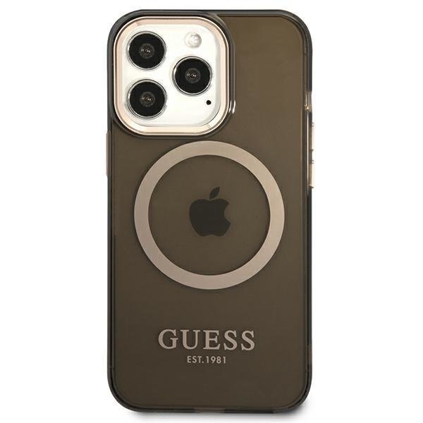Guess GUHMP13XHTCMK Black Gold Outline Translucent MagSafe iPhone 13 Pro Max Tok