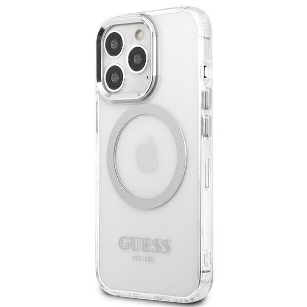 Guess GUHMP13XHTRMS Silver Metal Outline Magsafe iPhone 13 Pro Max Tok