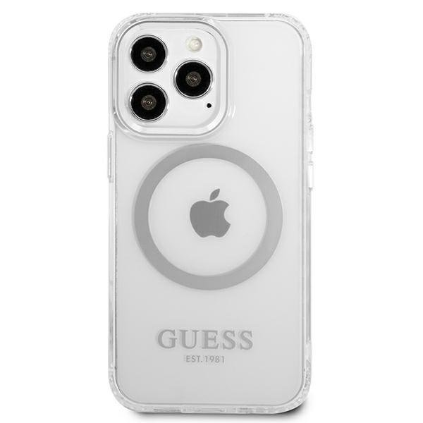 Guess GUHMP13XHTRMS Silver Metal Outline Magsafe iPhone 13 Pro Max Tok