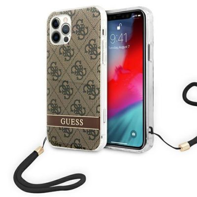 Guess GUOHCP12MH4STW Brown 4G Print Strap iPhone 12/12 Pro Tok