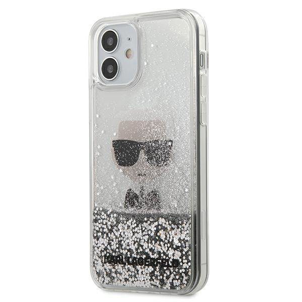 Karl Lagerfeld Ikonik Liquid Glitter Silver iPhone 12 Mini Tok