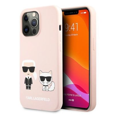 Karl Lagerfeld KL HCP13XSS KCI Silicone Karl Choupette Light Pink iPhone 13 Pro Max Tok