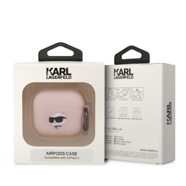Karl Lagerfeld KLA3RUNCHP Pink Silicone Choupette Head 3D AirPods 3 Tok