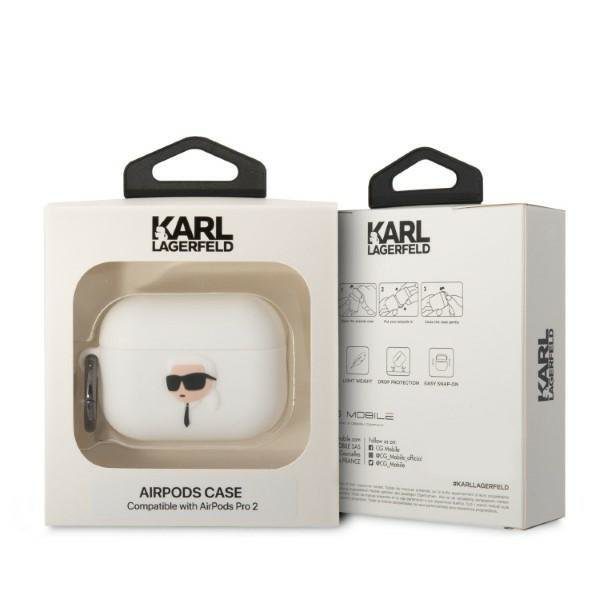 Karl Lagerfeld KLAP2RUNIKH White Silicone Karl Head 3D AirPods Pro 2 Tok